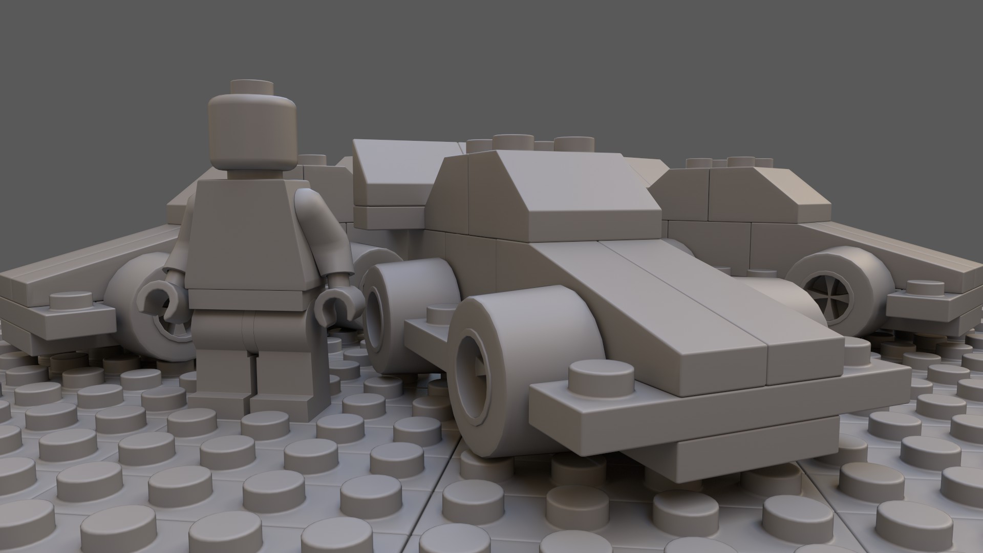 Lego Car Scene Clay