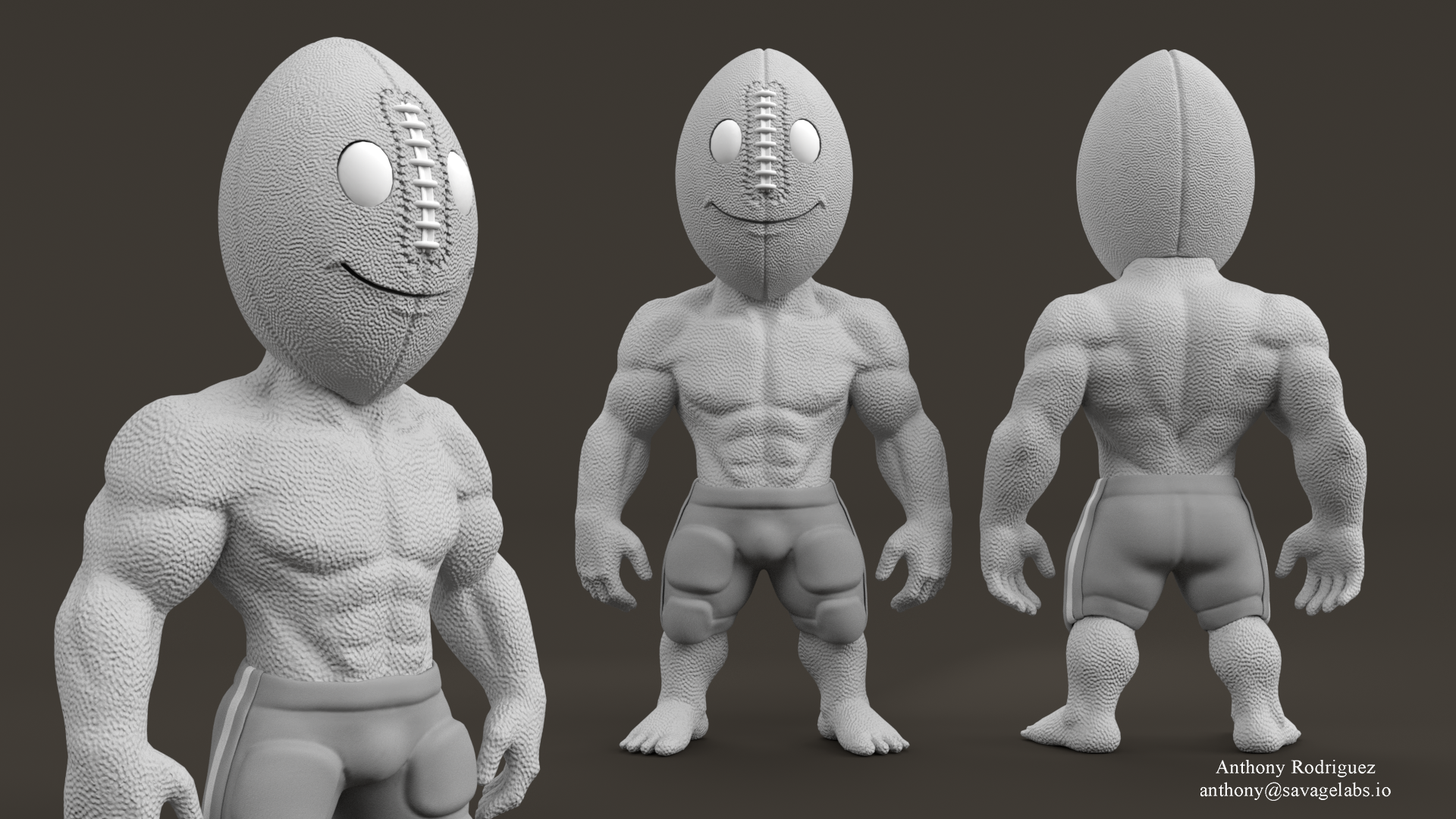 Gridiron Clay Render